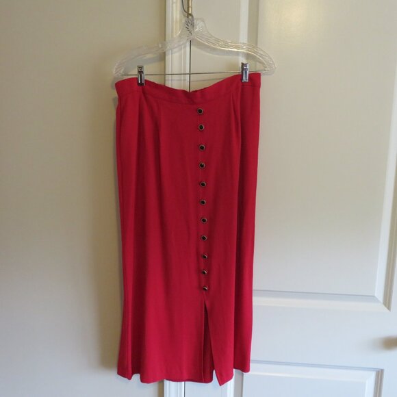 2 Piece Dawn Joy II Red & Black Dress Suit Jacket and Skirt - Picture 8 of 14